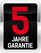 5 Jahre Herstellergarantie 5 Jahre Herstellergarantie